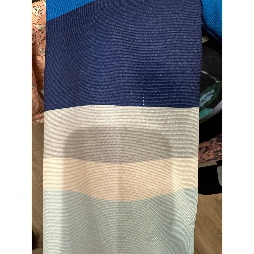 CK Bradley Monteith Caftan Button Down Maxi Dress Lexington Stripe Blue Medium